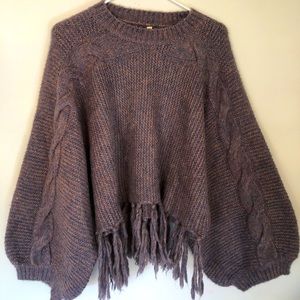 Cozy Raga Oversized Sweater with Fringe